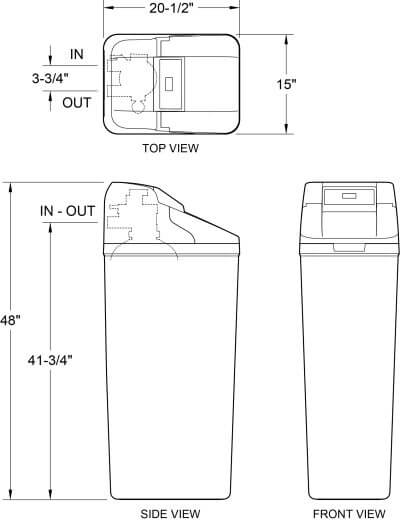 2-in-1 Softener + Whole Home Filtration With Wifi dimensional illustration