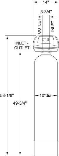 Chloramine Reduction filter dimensional illustration